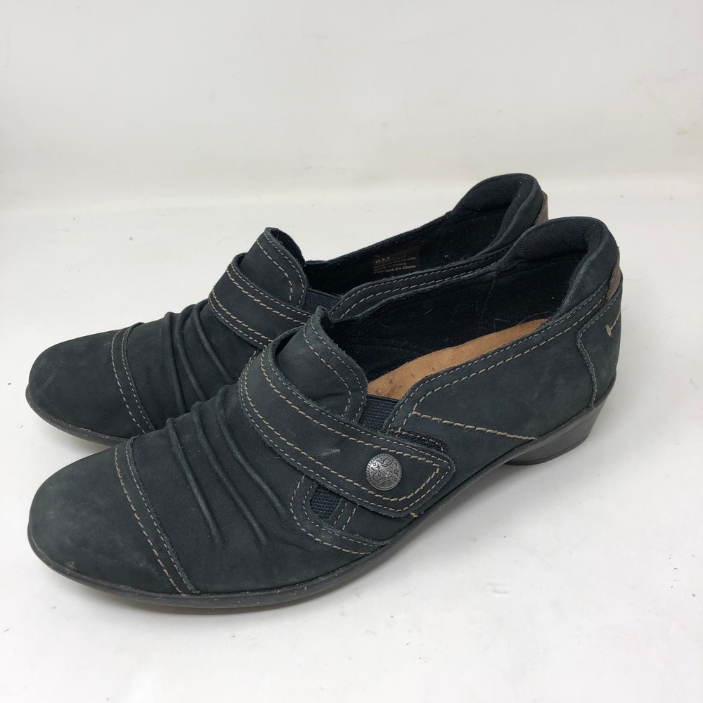 Cobb Hill Women's 9 Nadine Loafer Black Leather Ruched Slip On Comfort Shoe - Picture 5 of 9